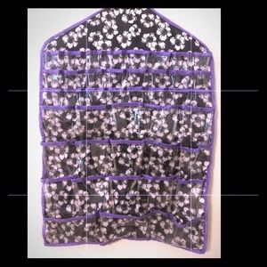 Purple Black Floral Wall Hanging Jewelry Holder
